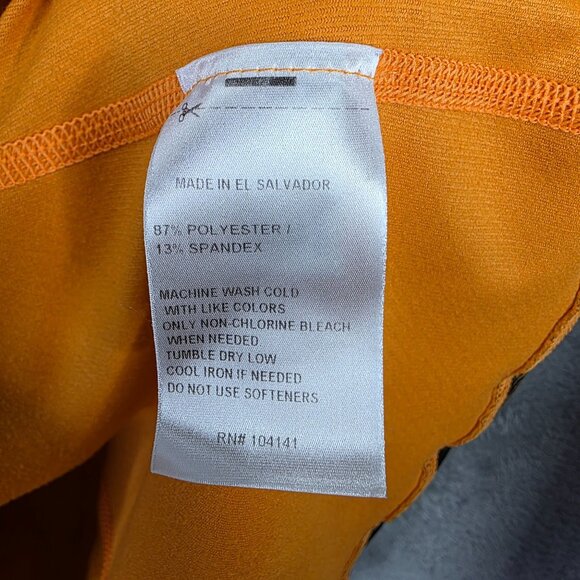 Womens Reebok Black & Orange Striped Performance Shirt 1/4 Zip Long Sleeve M - Picture 5 of 9